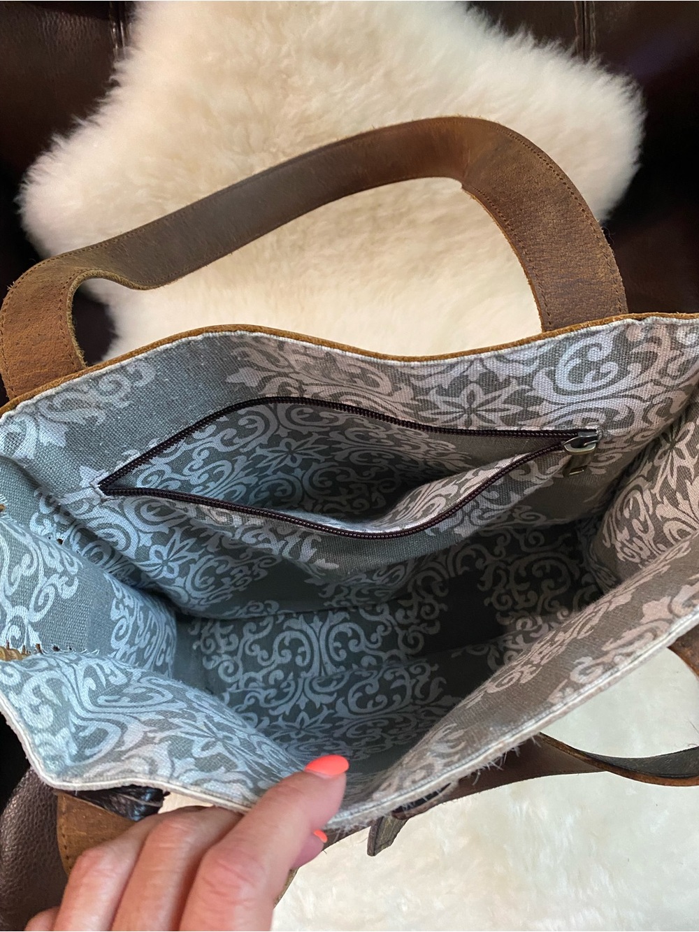 Louis Vuitton White Haircalf Tote with Monogram Trim and Tassel - Picture 7 of 8